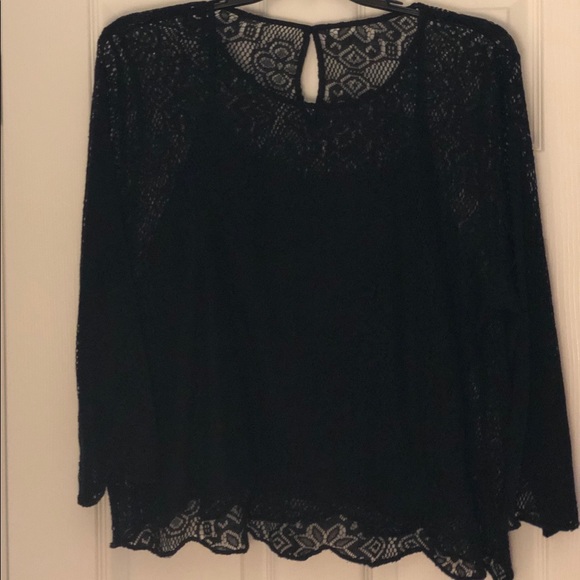Black 2 piece Lace Top with Camisole (XXL) - Picture 2 of 4
